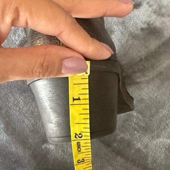 Fly London Ankle Boots Gold Bronze Block Heel Zip Up Booties Womens EU 37 US 6.5 - Picture 9 of 16